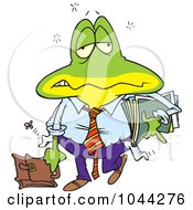 Poster, Art Print Of Cartoon Tired Frog Businessman