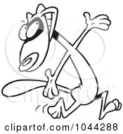Royalty Free RF Clip Art Illustration Of A Cartoon Black And White Outline Design Of A Hyper Ferret