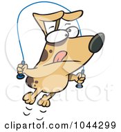 Cartoon Jumproping Dog
