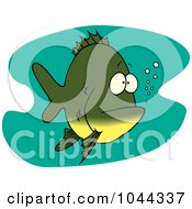 Royalty Free RF Clip Art Illustration Of A Cartoon Bored Fish