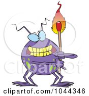 Cartoon Fire Bug Holding A Match