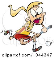 Poster, Art Print Of Cartoon Girl Playing Field Hockey
