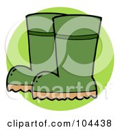 Poster, Art Print Of Pair Of Green Gardeners Rubber Boots