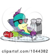Poster, Art Print Of Cartoon Fish Relaxing On A Plate