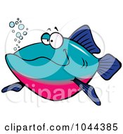 Royalty Free RF Clip Art Illustration Of A Cartoon Happy Fish