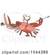 Royalty Free RF Clip Art Illustration Of A Cartoon Fiddler Crab Playing A Violin by toonaday
