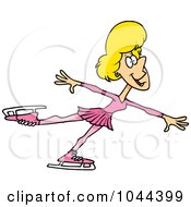 Royalty Free RF Clip Art Illustration Of A Cartoon Female Figure Skater