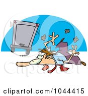 Royalty Free RF Clip Art Illustration Of A Cartoon Flattened Businessman Hit By A Big Rig by toonaday