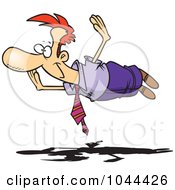 Royalty Free RF Clip Art Illustration Of A Cartoon Floating Businessman Holding His Arms Out