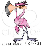 Royalty Free RF Clip Art Illustration Of A Cartoon Flamingo Covering His Eyes by toonaday