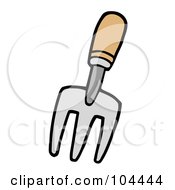 Royalty Free RF Clipart Illustration Of A Gardening Hand Fork