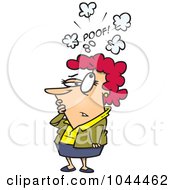 Royalty Free RF Clip Art Illustration Of A Cartoon Woman Confused Over Someone Fleeting