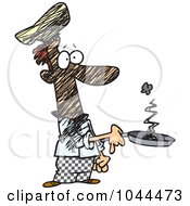 Royalty Free RF Clip Art Illustration Of A Cartoon Man Holding A Smoking Frying Pan