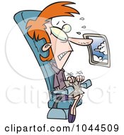 Royalty Free RF Clip Art Illustration Of A Cartoon Female Passenger With A Fear Of Flight