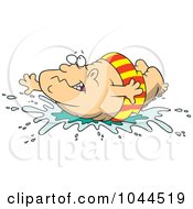 Poster, Art Print Of Cartoon Fat Man Doing A Belly Flop