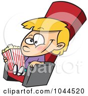 Poster, Art Print Of Cartoon Girl With Movie Popcorn