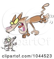 Royalty Free RF Clip Art Illustration Of A Cartoon Cat Attacking A Mouse by toonaday