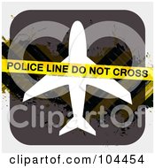 Poster, Art Print Of Police Tape Over An Airplane Sign With Hazard Stripes