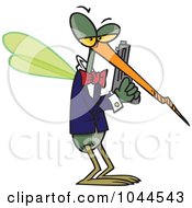 Royalty Free RF Clip Art Illustration Of A Cartoon Mosquito Agent by toonaday