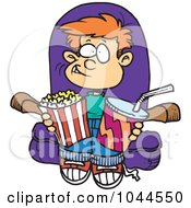 Poster, Art Print Of Cartoon Boy With Movie Snacks