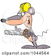 Poster, Art Print Of Cartoon Mouse Holding A Saw