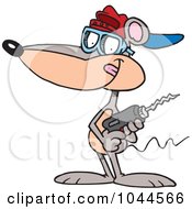 Royalty Free RF Clip Art Illustration Of A Cartoon Mouse Holding A Drill by toonaday