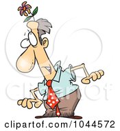 Royalty Free RF Clip Art Illustration Of A Cartoon Businessman With A Flower Head