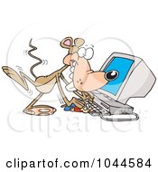 Poster, Art Print Of Cartoon Mouse Using A Computer