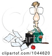 Royalty Free RF Clip Art Illustration Of A Cartoon Businessman Spilling His Briefcase