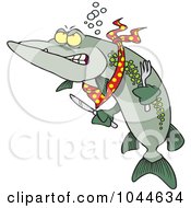 Poster, Art Print Of Cartoon Hungry Muskie Fish