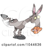 Royalty Free RF Clip Art Illustration Of A Cartoon Kicking Mule by toonaday