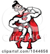 Royalty Free RF Clip Art Illustration Of A Love Super Hero by Zooco