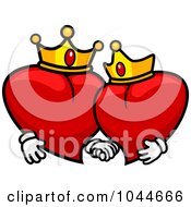 Poster, Art Print Of King And Queen Hearts Holding Hands