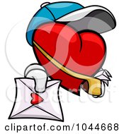 Poster, Art Print Of Heart Mail Man Holding Out A Love Letter