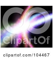 Royalty Free RF Clipart Illustration Of A Bright Colorful Halftone Burst On Black by Arena Creative