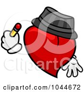 Royalty Free RF Clip Art Illustration Of A Heart Character Writing With A Pencil by BNP Design Studio