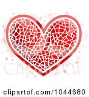 Poster, Art Print Of Red Heart Mosaic Over Circles