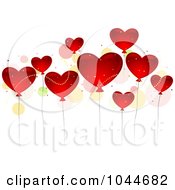 Poster, Art Print Of Shiny Red Heart Balloons And Colorful Dots
