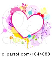 Poster, Art Print Of Colorful Splatter Heart Frame