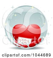Poster, Art Print Of Valentines Day Card And Hearts Inside A Crystal Ball