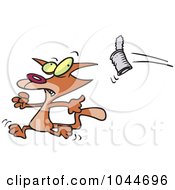 Poster, Art Print Of Cartoon Can Flying At A Cat