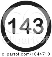 Black And White Round 143 I Love You Text Message Icon