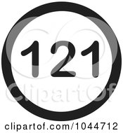 Poster, Art Print Of Black And White Round 121 Text Message Icon