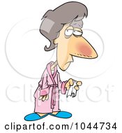 Royalty Free RF Clip Art Illustration Of A Cartoon Woman Sick With The Flu by toonaday