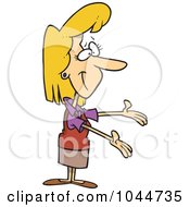 Royalty Free RF Clip Art Illustration Of A Cartoon Forgiving Woman by toonaday