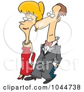 Royalty Free RF Clip Art Illustration Of A Cartoon Formal Couple Walking