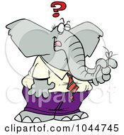 Cartoon Reminder String On A Forgetful Elephants Finger