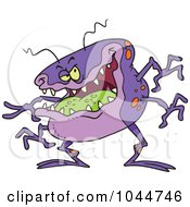 Royalty Free RF Clip Art Illustration Of A Cartoon Laughing Flu Bug