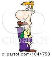 Royalty Free RF Clip Art Illustration Of A Cartoon Businessman With His Foot In His Mouth