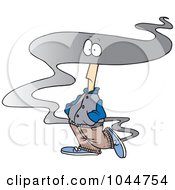 Royalty Free RF Clip Art Illustration Of A Cartoon Man With His Head In The Fog by toonaday